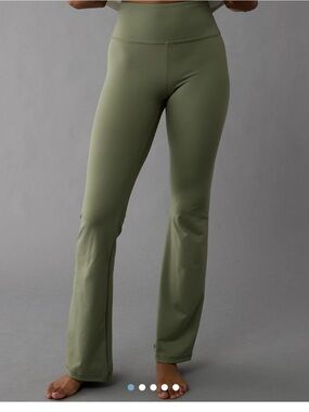 AMERICAN EAGLE The Everything Flare Large‎ Green Stretch Legging Lounge Yoga